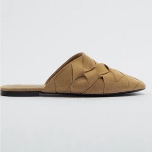 Zara Women's suede leather Woven Mules